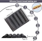 5-cavity French Bread Baking Pan  Hoagie Rolls Pan  Soft Foldable For Easy Stora