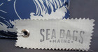 Sea Bags Maine Pillow Lighthouse Beacon Recycled Sail Cloth 15  White Navy Blue