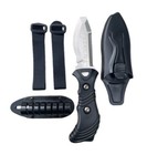 Trident 3-inch Stainless Steel Bcd Dive Knife With Blunt Tip   Hose Mount Sheath