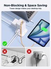 Surge Protector Power Strip  6ft Flat Plug Extension Cord With 12 Ac Outlets    