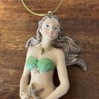 Whimsical Green Sparkling Mermaid Ornament Kurt Adler Beach Decor Nautical