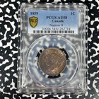 1859 Canada Large Cent Pcgs Au58 Lot g1124 Narrow  9 