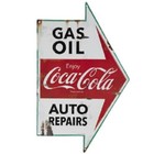 Coca Cola Sign Vintage Style Gas Station Man Cave Garage Decor Oil Can 