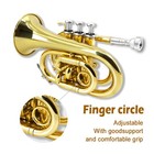 Pocket Trumpet Brass Bb Flat Gold Lacquer Trumpet Mini Portable Beginner Gifts