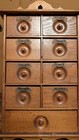 Antique Oak 9 Drawer Spice Cabinet Apothecary Chest Vintage Primitive Wall Rack
