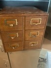 Nice Antique 6 Drawer Oak Index File Cabinet  dovetailed 