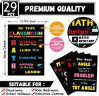 29pcs Math Posters Math Bulletin Board Classroom Decorations Set For Elementary