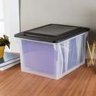 File Box  Clear Plastic Bin With Black Lid  Letter Or Legal-sized File Storage