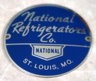 Vintage National Refrigerators Co  St Louis Mo   Round Tag Emblem Nos Ice Box