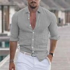 Men s Shirt Cotton Linen Sleeve T-shirt Short Plain Shirts Casual Mens  20  Off 