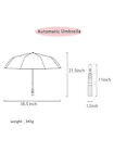 Automatic Black Umbrella Anti-uv Sun rain Windproof 3 Folding Compact Umbrella