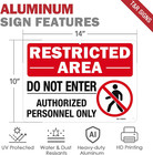 Restricted Area Do Not Enter Sign Authorized Personnel Only Aluminu Warning Sign
