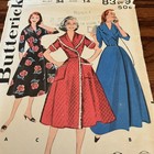 Vintage Sewing Pattern Butterick 8369 50s Robe Dress Brunch House Coat 14