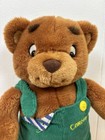 Vintage 1997 Eden Corduroy Bear Brown Teddy Green Overalls Stufffed Plush Toy