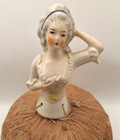 German Half Doll Pin Cushion W  Base  4344 6  Antique