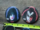 Kiss Button Pin Badge 1978 Solo Albums Set 3  Aucoin Era Head Shop Vintage Kiss