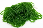 Vintage Czech Glass 11 0 Seed Beads Deep Green Transparent Full Hank C7-4