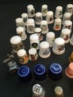Vintage Lot Of 65 Thimbles Porcelain Ceramic Pewter Plastic Metal