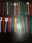 Huge Lot Of 100 Vintage Rare Swizzle Sticks Drink Stirs