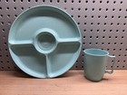 Gothamware Vintage 50 s 60 s Picnic Divided Plates 7 Cups Pastel 6 Sets Retro