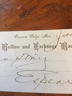 Antique  Checks Carson City Nevada  The Bullion And Exchange Bank 1890