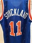 Rod Strickland Signed New York Knicks  11 Basketball Jersey     Leaf Witnessed Coa