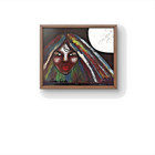 Print Original Mixed Media Figurative 8x10 Moon Enchantress Fine Art Decoration