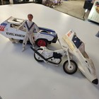 1974 Evel Knievel Stunt And Crash Car  Sky Cycle  Motorcycle  Figure Lot 
