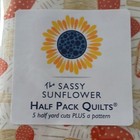 Fabric Sassy Sunflower Pre-cut Tumble Block Quilting Kit 5 Half Yd Cuts Pattern