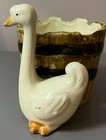 Duck With Barrel Ceramic Planter Made In Japan Vintage
