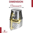 Medieval Templar Crusader Helmet Brass Cross 18g Steel Armor Larp Cosplay Prop
