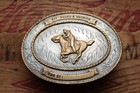 Vintage Comstock Silver Horse Rodeo Cowboy Western Trophy Belt Buckle