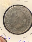 1864 Two Cent Piece 2c Civil War Date Large Motto Us Copper Coin  2