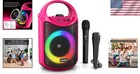 Karaoke Machine For Kids Adults Portable Bluetooth Led Lights Microphone
