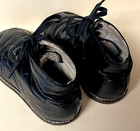 Vintage  30s    40s - Black Leather Lace-up -high Top - Children   Toddler Shoes