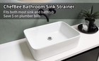 Chefbee Bathroom Sink Drain Strainer - 2pcs 1 22    Stainl Steel Bathtub