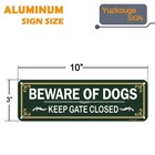 Beware Of Dog Keep Gate Closed Sign 2 Pack 10x3 Rust Free Aluminum Sign