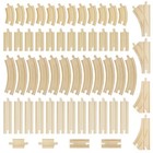 Carl 56-piece Bulk Value Wooden Train Track Pack - Compatible With All Major Toy