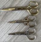 Vintage Lot Of 3 Old Sewing Scissors Made In Germany Small Size