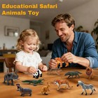 Safari Animals Figures Toys  Realistic Wild Zoo Animal Figurines  Plastic   