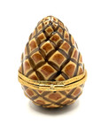Vintage Limoges France Small Enamel Squirrel Pine Cone Trinket Box Flaw