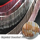 Beaded 45cm Crystal Fringe Tassel Trim Ribbon 10 15cm Width Dance Costume Dress