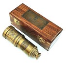 Marine Telescope Nautical Antique Solid Brass Pirate Spyglass 20  Wooden Box
