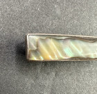 Vintage Mexico Sterling Silver 925 Abalone Tie Bar Clip Signed
