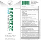 Biofreeze Professional Gel 4 Oz Tube Green Topical Cooling Gel