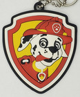 2014 Nickelodeon Paw Patrol Fire Dog Shield Luggage Tag Zipper Pull Keychain