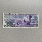          1980 s Mexican 100 Pesos Banknote  Mexico Revolution Colorful Currency 