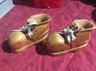Antique Hand Whittled Wood Carved Boots Shoes Vinyl Lace Up Stamped 11 Vintage