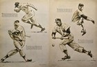 Mickey Mantle Seven Views Robert Riger Sketch Art Vintage Magazine Prints 1957