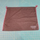 Coach Dust Cover Bag Brown Red Stitching 19x14 5    Cotton White Corner Logo